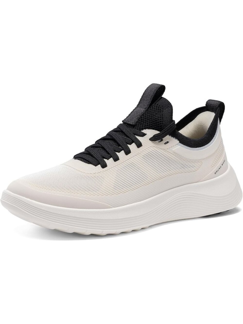 Bruno Marc Men's White Black Lightweight And Breathable Laces Walking Sneakers